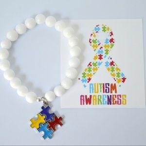 Autism Awareness Puzzle Beaded Bracelet